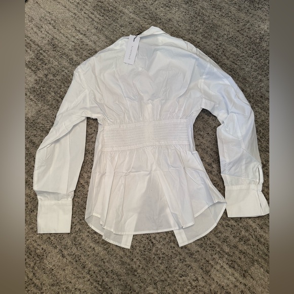 Dynamite Cinched Waist Poplin Shirt - Picture 9 of 9